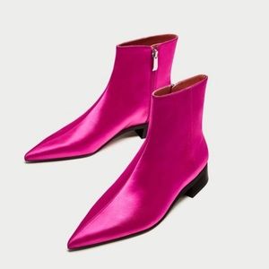 Zara pink  pointed toe booties